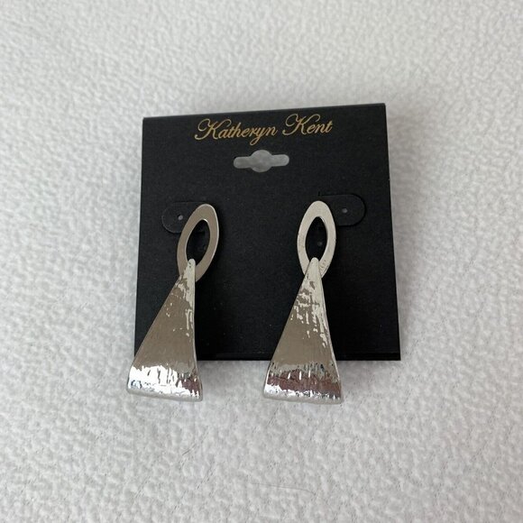 Katheryn Kent Jewelry - Katheryn Kent Silver Toned Triangle Metallic Drop Fashion Earrings
